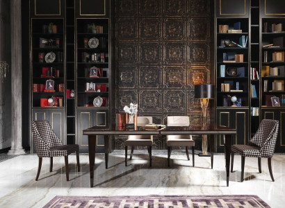 Dining corner Dining room Dining set Luxury Dining table Chairs Black Wood 7 pieces